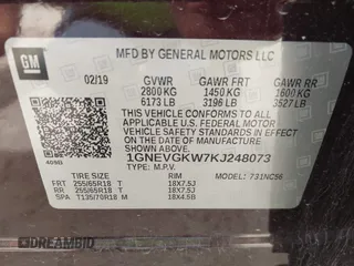 2019 Chevrolet Traverse LT Cloth z VIN 1GNEVGKW7KJ248073, wystawiony jako IAAI lot #42362893 z przebiegiem 56 232 mil mil oraz . Historia ofert i sprzedaży dostępna na DreamBid. Obrazek 9.
