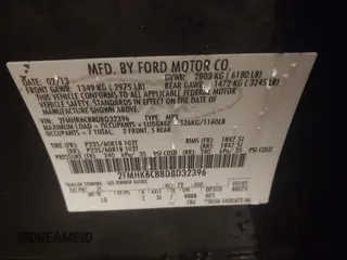 2013 Ford Flex SEL with VIN 2FMHK6C88DBD32396, listed as a IAAI auction lot 41960977 with 97,932 mi miles. Bid and sale history available at carsss.com. Image 9.