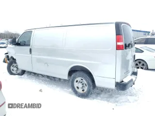 2020 Chevrolet Express Cargo Van with VIN 1GCWGAFG7L1125771, listed as a Copart auction lot 87446074 with 379,603 mi miles and Salvage Title. Bid and sale history available at carsss.com. Image 2.