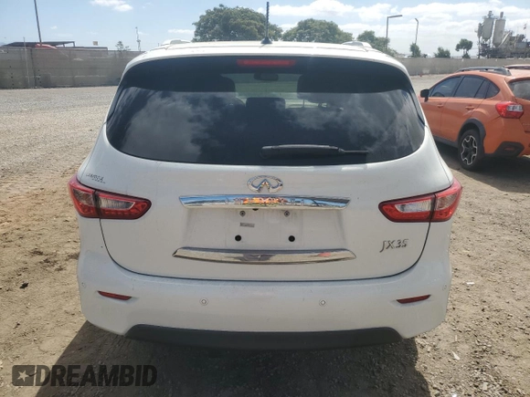 2013 Infiniti JX35 with VIN 5N1AL0MN6DC330680, listed as a Copart auction lot 71867564 with 65,203 mi miles and Salvage Title. Bid and sale history available at carsss.com. Image 6.