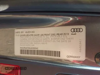 2018 Audi A4 Premium Plus с VIN WAUENAF48JA096542, выставлен на аукционе IAAI как лот 41860168 с пробегом 79 434 миль миль и . История ставок и продаж доступна на DreamBid. Изображение 9.