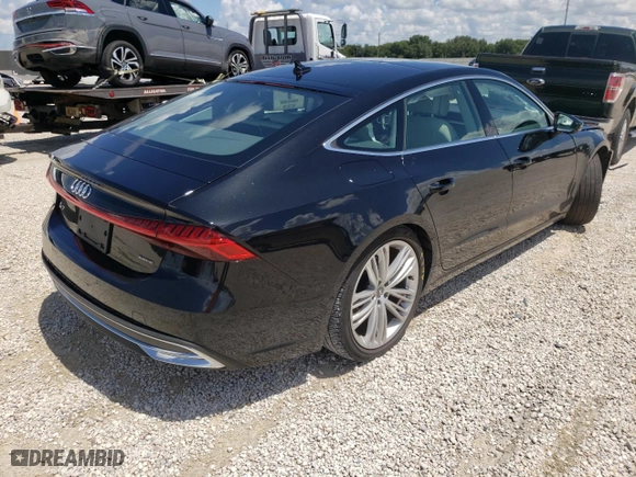 2020 Audi A7 Premium Plus with VIN WAUR2AF21LN017670, listed as a Copart auction lot 58186182 with 25,609 mi miles and Non Repairable. Bid and sale history available at carsss.com. Image 4.