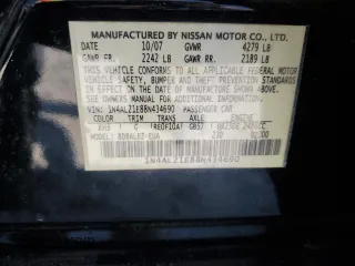 2008 Nissan Altima 2.5 SL with VIN 1N4AL21E88N434690, listed as a Copart auction lot 47069195 with 175,626 mi miles and Salvage Title. Bid and sale history available at carsss.com. Image 12.