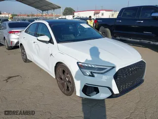 2023 Audi A3 Premium with VIN WAUAUDGY9PA098863, listed as a IAAI auction lot 41220128 with 9,921 mi miles. Bid and sale history available at carsss.com. Image 1.