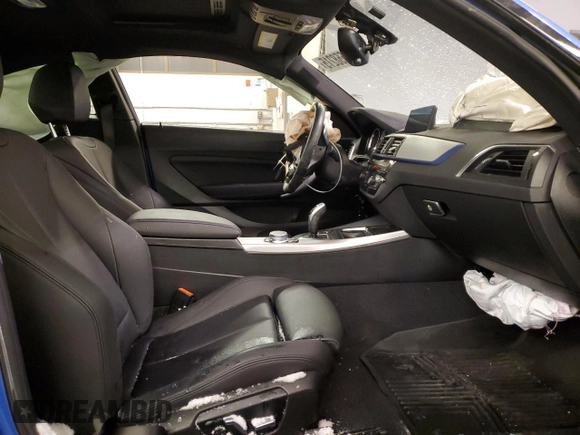 2021 BMW 2 Series M240i xDrive with VIN WBA2J7C07M7J59957, listed as a Copart auction lot 45558215 with 22,522 mi miles and Salvage Title. Bid and sale history available at carsss.com. Image 10.