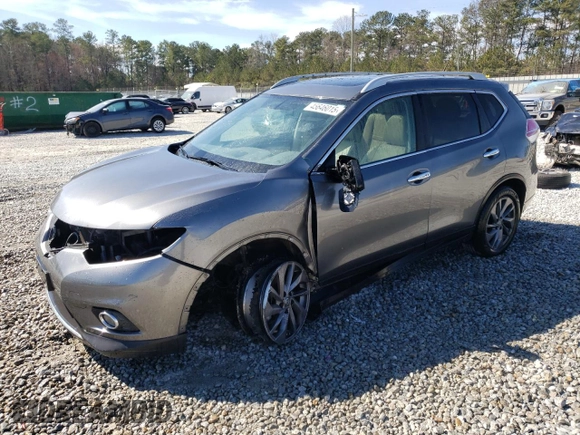 2016 Nissan Rogue SL with VIN 5N1AT2MT2GC764741, listed as a Copart auction lot 45646015 with 104,770 mi miles and Salvage Title. Bid and sale history available at carsss.com. Image 1.