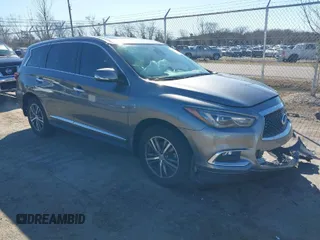 2019 Infiniti QX60 PURE with VIN 5N1DL0MM2KC514743, listed as a IAAI auction lot 41600018 with 65,581 mi miles. Bid and sale history available at carsss.com. Image 1.