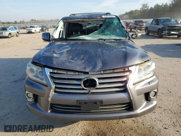 2015 Lexus LX 570 with VIN JTJHY7AX9F4166130, listed as a Copart auction lot 43653595 with 105,108 mi miles and Salvage Title. Bid and sale history available at DreamBid. Image 5.