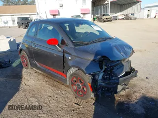 2015 FIAT 500e with VIN 3C3CFFGE3FT603301, listed as a IAAI auction lot 41599133 with 42,635 mi miles. Bid and sale history available at carsss.com. Image 1.
