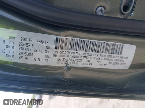 2018 Jeep Compass Latitude with VIN 3C4NJDBB4JT176031, listed as a IAAI auction lot 42125161 with 32,761 mi miles and . Bid and sale history available at DreamBid. Image 9.