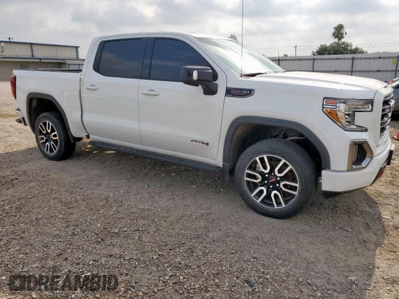 2021 GMC Sierra 1500 AT4 with VIN 3GTP9EEL9MG124953, listed as a Copart auction lot 57510725 with 64,609 mi miles and Salvage title. Bid and sale history available at DreamBid. Image 4.