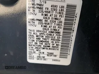 2020 Nissan Rogue S with VIN JN8AT2MT8LW008574, listed as a Copart auction lot 64434645 with 79,360 mi miles and Salvage title. Bid and sale history available at DreamBid. Image 14.