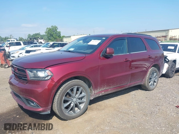 2018 Dodge Durango GT with VIN 1C4RDJDG5JC452079, listed as a IAAI auction lot 42674267 with 187,905 mi miles and . Bid and sale history available at DreamBid. Image 2.