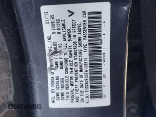 2015 Honda Accord Sedan LX with VIN 1HGCR2F30FA108610, listed as a Copart auction lot 46317315 with Not Provided miles and Salvage Title. Bid and sale history available at carsss.com. Image 13.