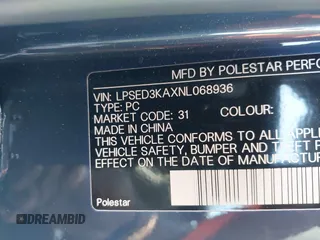 2022 Polestar 2 z VIN LPSED3KAXNL068936, wystawiony jako IAAI lot #42074586 z przebiegiem 47 444 mil mil oraz . Historia ofert i sprzedaży dostępna na DreamBid. Obrazek 9.