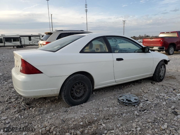 2001 Honda Civic LX with VIN 1HGEM22521L017009, listed as a Copart auction lot 47612075 with 189,844 mi miles and Salvage Title. Bid and sale history available at carsss.com. Image 3.