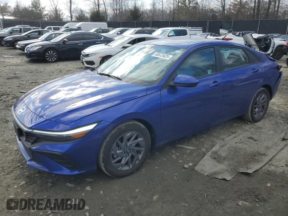 2024 Hyundai Elantra SEL with VIN KMHLM4DG4RU658809, listed as a Copart auction lot 45573425 with 20,551 mi miles and Salvage Title. Bid and sale history available at carsss.com. Image 1.