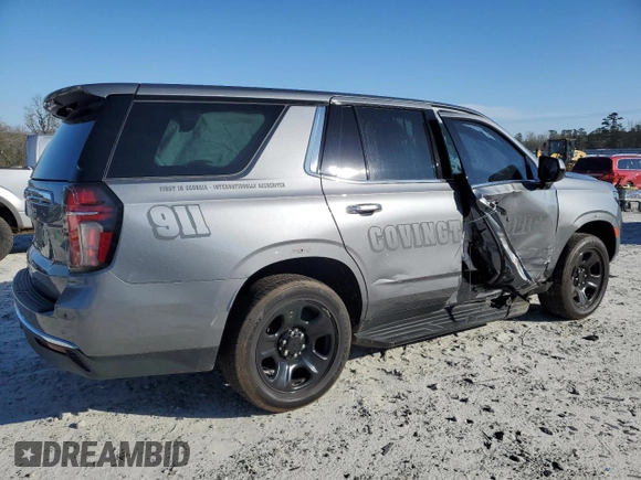 2021 Chevrolet Tahoe Commercial with VIN 1GNSCLED3MR382076, listed as a Copart auction lot 48526775 with 45,306 mi miles and Salvage title. Bid and sale history available at DreamBid. Image 3.