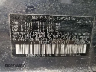 2017 Subaru Impreza Sport with VIN 4S3GTAL67H3752672, listed as a Copart auction lot 48243635 with 127,485 mi miles and Salvage Title. Bid and sale history available at carsss.com. Image 14.