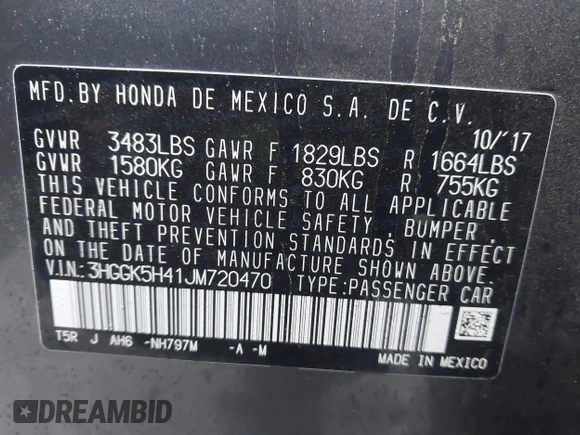 2018 Honda Fit LX with VIN 3HGGK5H41JM720470, listed as a IAAI auction lot 41196704 with 29,810 mi miles. Bid and sale history available at carsss.com. Image 9.