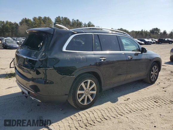 2021 Mercedes-Benz GLS with VIN 4JGFF5KE2MA577199, listed as a Copart auction lot 49085295 with 45,879 mi miles and Salvage Title. Bid and sale history available at carsss.com. Image 3.