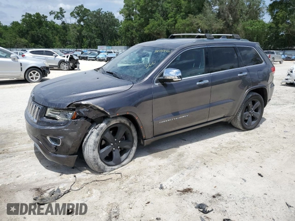 2014 Jeep Grand Cherokee Overland with VIN 1C4RJFCT7EC182234, listed as a Copart auction lot 54754465 with 185,658 mi miles and Salvage Title. Bid and sale history available at DreamBid. Image 1.