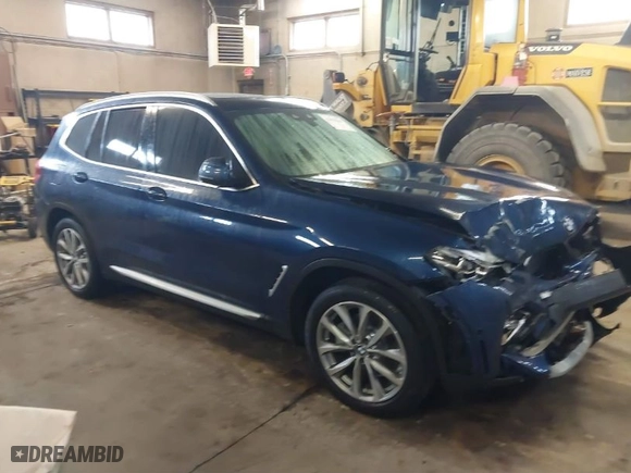 2019 BMW X3 sDrive30i with VIN 5UXTR7C58KLF28097, listed as a IAAI auction lot 41678988 with 43,760 mi miles. Bid and sale history available at carsss.com. Image 1.