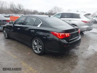 2014 Infiniti Q50 Hybrid Premium with VIN JN1AV7AR0EM702835, listed as a IAAI auction lot 41201936 with 284,428 mi miles. Bid and sale history available at carsss.com. Image 3.