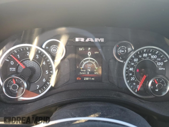 2023 Ram 1500 Tradesman with VIN 1C6RRFCG2PN631569, listed as a Copart auction lot 81765424 with 23,811 mi miles and Salvage title. Bid and sale history available at DreamBid. Image 9.