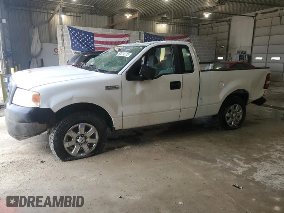 2007 Ford F-150 XL with VIN 1FTRF12237NA02185, listed as a Copart auction lot 52074215 with 204,888 mi miles and Salvage Title. Bid and sale history available at carsss.com. Image 1.