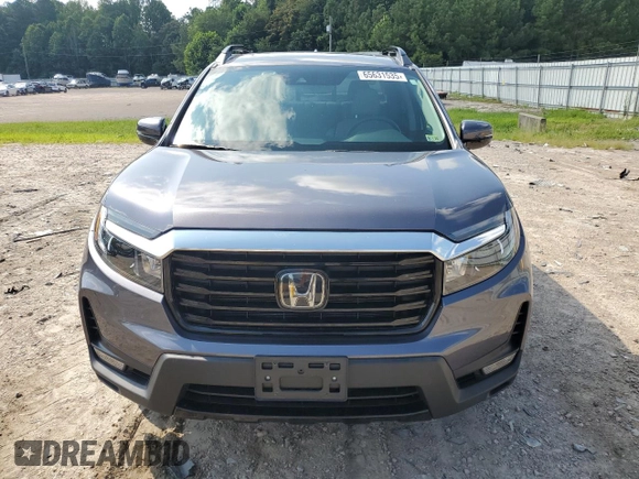 2022 Honda Ridgeline RTL-E with VIN 5FPYK3F72NB000908, listed as a Copart auction lot 65631535 with 35,796 mi miles and Salvage title. Bid and sale history available at DreamBid. Image 5.
