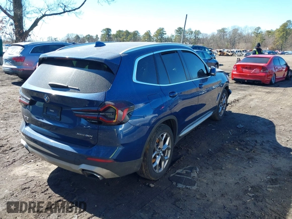 2022 BMW X3 xDrive30i with VIN 5UX53DP08N9K21325, listed as a IAAI auction lot 41690149 with 34,492 mi miles and . Bid and sale history available at DreamBid. Image 4.