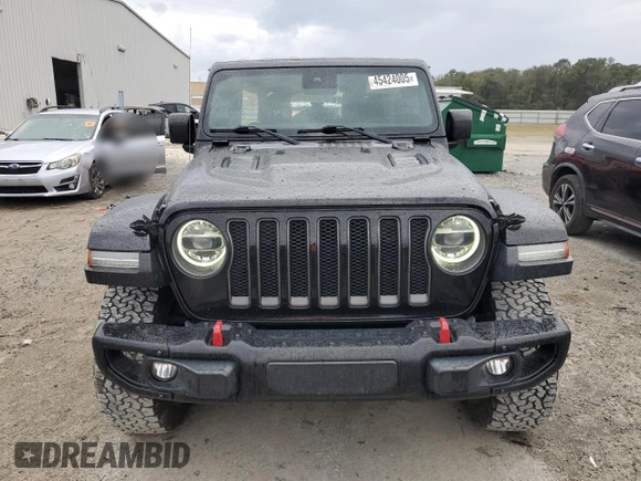 2019 Jeep Wrangler Unlimited Rubicon with VIN 1C4HJXFN6KW665805, listed as a Copart auction lot 45424005 with 141,007 mi miles and Salvage title. Bid and sale history available at DreamBid. Image 5.