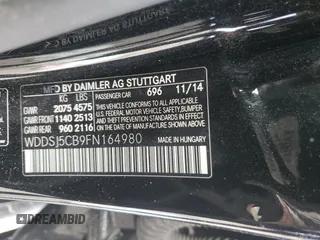 2015 Mercedes-Benz CLA 45 AMG with VIN WDDSJ5CB9FN164980, listed as a Copart auction lot 82649814 with 75,213 mi miles and Salvage Title. Bid and sale history available at DreamBid. Image 14.