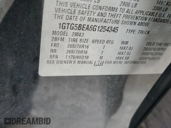 2016 GMC Canyon 2WD with VIN 1GTG5BEA6G1254345, listed as a Copart auction lot 73164174 with 75,833 mi miles and Salvage Title. Bid and sale history available at carsss.com. Image 14.