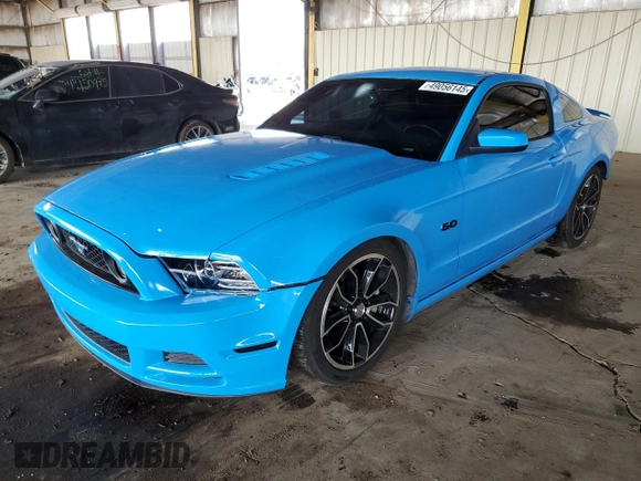 2013 Ford Mustang GT with VIN 1ZVBP8CF1D5215654, listed as a Copart auction lot 49056145 with 85,950 mi miles and Salvage Title. Bid and sale history available at carsss.com. Image 1.