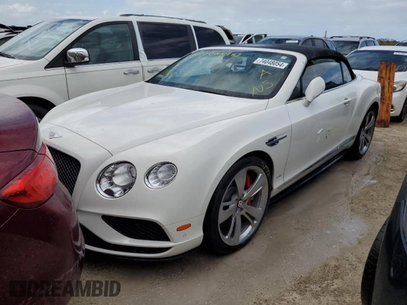 2016 Bentley Continental GT S with VIN SCBGH3ZA4GC054160, listed as a Copart auction lot 74048054 with Not Provided miles and Salvage Title. Bid and sale history available at DreamBid. Image 1.