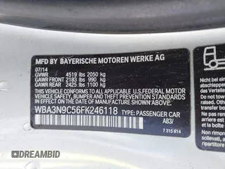 2015 BMW 4 Series 428i xDrive z VIN WBA3N9C56FK246118, wystawiony jako IAAI lot #41923623 z przebiegiem 113 207 mil mil oraz . Historia ofert i sprzedaży dostępna na DreamBid. Obrazek 9.