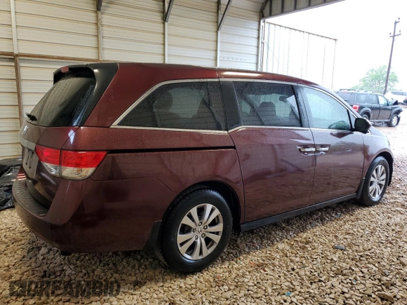 2017 Honda Odyssey EX-L with VIN 5FNRL5H68HB026542, listed as a Copart auction lot 51836965 with 53,562 mi miles and Salvage Title. Bid and sale history available at DreamBid. Image 3.