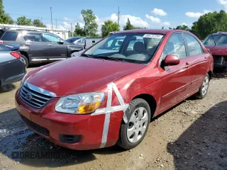 2008 Kia Spectra EX with VIN KNAFE121885573084, listed as a Copart auction lot 66675784 with 117,013 mi miles and Clean Title. Bid and sale history available at carsss.com. Image 1.