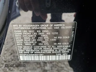 2021 Volkswagen Atlas S with VIN 1V2AP2CAXMC501397, listed as a Copart auction lot 59464084 with 39,181 mi miles and Salvage title. Bid and sale history available at DreamBid. Image 13.