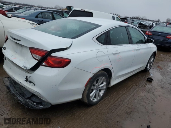 2015 Chrysler 200 Limited with VIN 1C3CCCAB0FN547730, listed as a Copart auction lot 48246985 with 107,458 mi miles and Salvage Title. Bid and sale history available at carsss.com. Image 3.