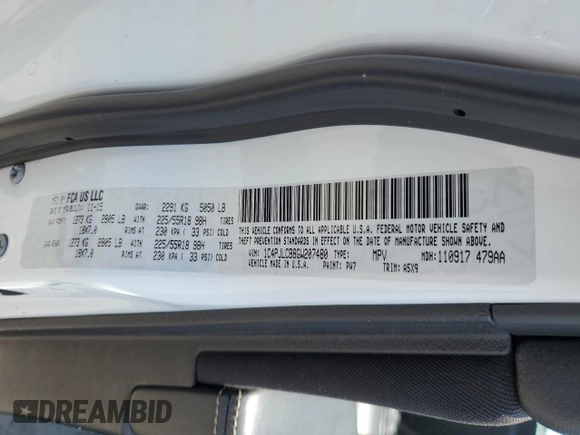 2016 Jeep Cherokee Altitude with VIN 1C4PJLCB8GW207480, listed as a Copart auction lot 62026585 with 124,229 mi miles and Salvage title. Bid and sale history available at DreamBid. Image 13.