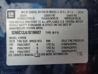 2007 Chevrolet Avalanche LT w/2LT with VIN 3GNEC12J97G196607, listed as a Copart auction lot 76551664 with 131,495 mi miles and Salvage Title. Bid and sale history available at carsss.com. Image 12.