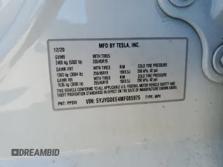 2021 Tesla Model Y Long Range z VIN 5YJYGDEE4MF085975, wystawiony jako Copart lot #58838485 z przebiegiem 72 550 mil mil oraz Szkoda całkowita • Salvage title. Historia ofert i sprzedaży dostępna na DreamBid. Obrazek 12.