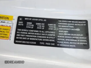 2016 Buick Cascada Premium с VIN W04WT3N57GG152036, выставлен на аукционе Copart как лот 67237824 с пробегом 70 623 миль миль и Списание • Salvage title. История ставок и продаж доступна на DreamBid. Изображение 13.
