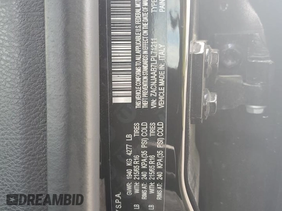 2020 Jeep Renegade Sport with VIN ZACNJAAB7LPL71211, listed as a Copart auction lot 57152255 with 47,477 mi miles and Salvage title. Bid and sale history available at DreamBid. Image 12.