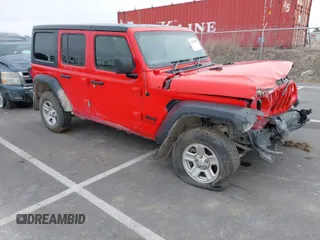 2022 Jeep Wrangler Unlimited Sport with VIN 1C4HJXKN6NW149177, listed as a IAAI auction lot 41509598 with 104,609 mi miles and . Bid and sale history available at DreamBid. Image 1.