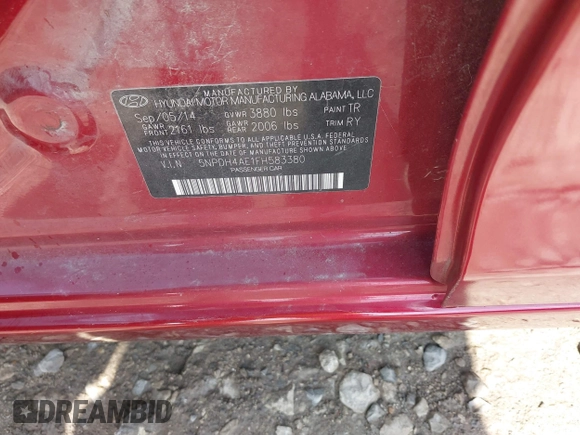 2015 Hyundai Elantra SE with VIN 5NPDH4AE1FH583380, listed as a IAAI auction lot 42469090 with 139,820 mi miles and . Bid and sale history available at DreamBid. Image 9.