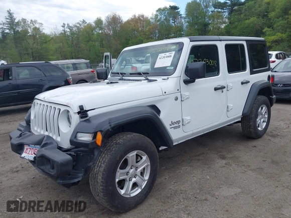 2020 Jeep Wrangler Unlimited Sport S with VIN 1C4HJXDG9LW229715, listed as a IAAI auction lot 42203008 with 63,683 mi miles and . Bid and sale history available at DreamBid. Image 2.